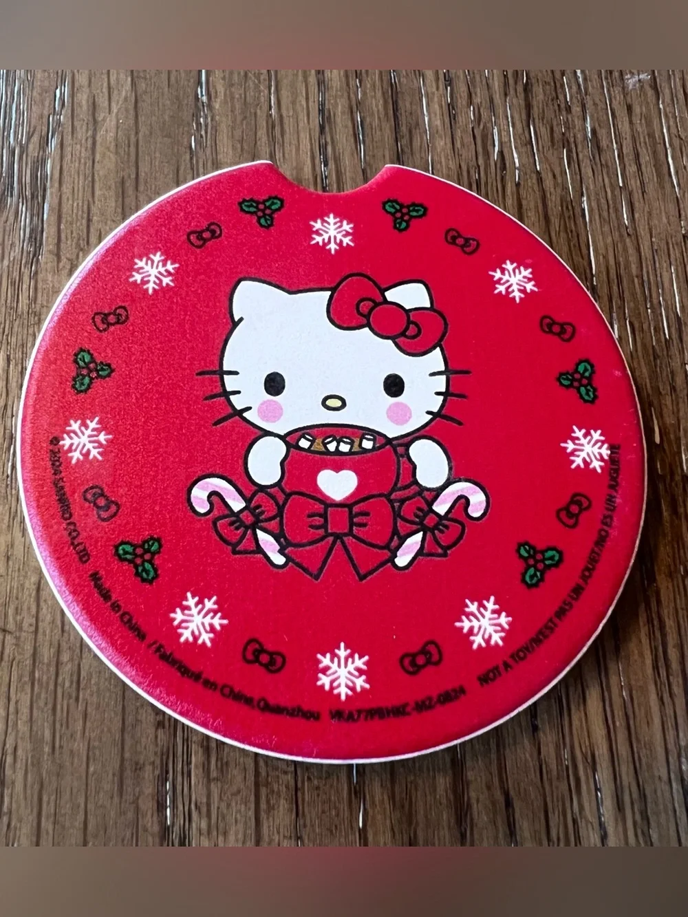 Hello Kitty Red and Green Holiday Cup Coasters - Set of 4